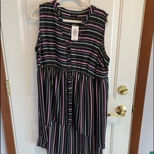 Fun Torrid Sleeveless Striped High Low Shirt